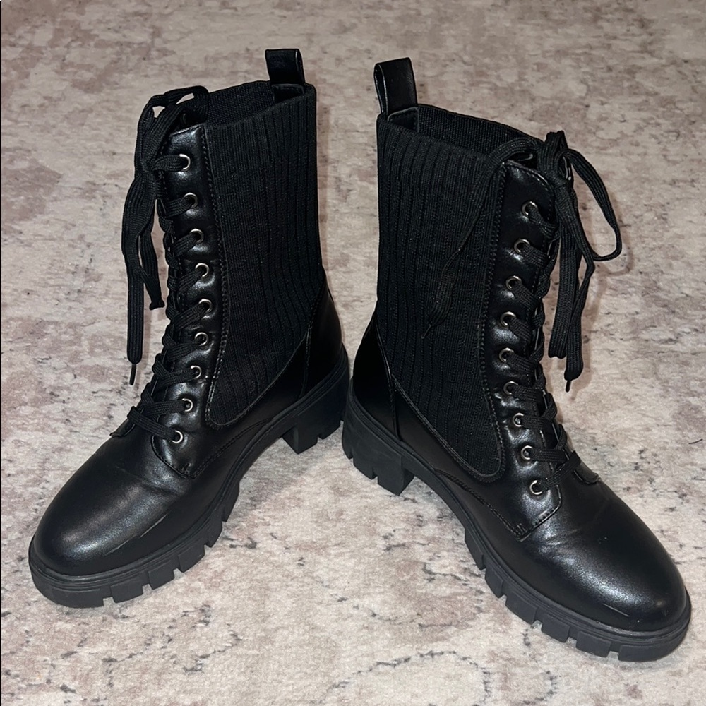 Stylish Black Women's Combat Boots